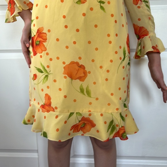 Vtg 60s 70s yellow POPPY orange dress by Ruth Chagnon size S M - Picture 3 of 9